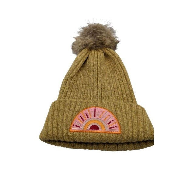 VIRGINIA Wolf Hat Mustard Yellow Rainbow Sunburst Hat - Picture 1 of 7